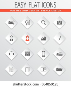 Office and Business easy flat web icons for user interface design