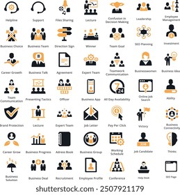 Office and Business Editable Icons set. Vector illustration in modern thin line style of business related icons: teamwork, documents, devices, and more. Pictograms and infographics for mobile apps.