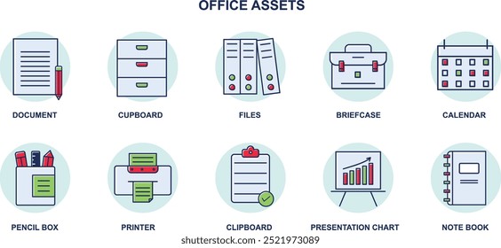 Office and Business Editable Icons set. Vector illustration in modern thin line style of business related icons: teamwork, documents, devices, and more.