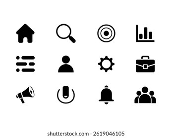 Conjunto de ícones editáveis do Office e Business. Ilustração vetorial em estilo de linha fina moderna de ícones relacionados a negócios home, trabalho em equipe, documentos, dispositivos e muito mais
