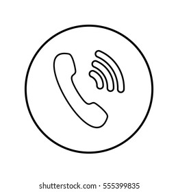 Office, business and finance icon. Vector icon of handset on white background.