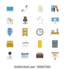 Office and Business Flat Icons color