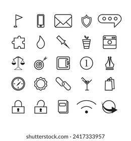 conjunto de iconos de la oficina conjunto de iconos de la web universal del equipo