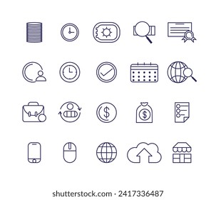 Office Business Icon Set Computer Universal Web Icons Collection