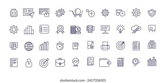 Office business icon set computer universal web icons collection