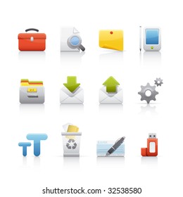 Office & Business Icon Set for multiple applications. In Adobe Illustrator EPS 8.