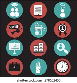 office and business icon set vector illustration