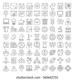 office and business icons set, consulting business icons, thine line theme