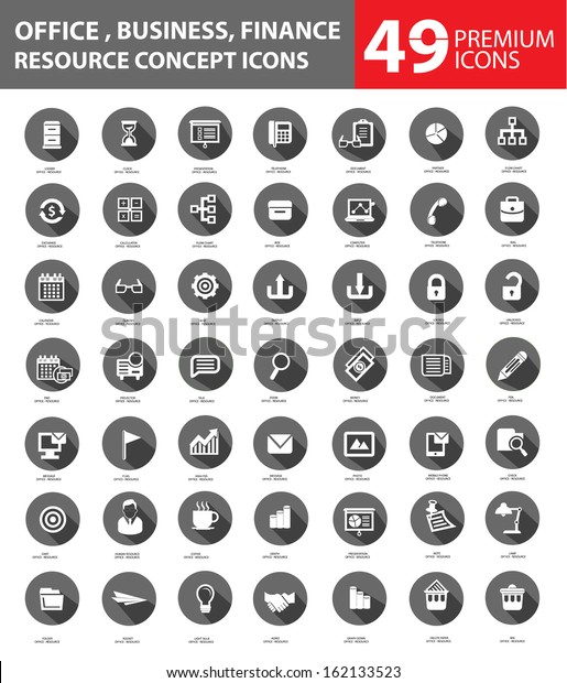 Office Business Iconsgray Buttons Version Stock Vector (Royalty Free