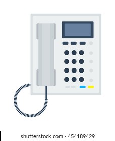 Office business keypad phone and icon of classic business office phone vector