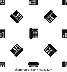 Office business keypad phone pattern repeat seamless in black color for any design. Vector geometric illustration