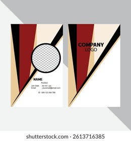 Office business man id card with minimalist elements template