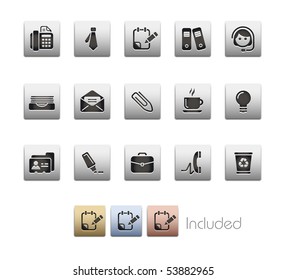 Office & Business // Metallic Series - It includes 4 color versions for each icon in a different layer.