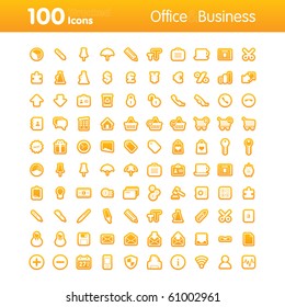 Office and Business Set of icons on white background in Adobe Illustrator EPS 8 format for multiple applications.