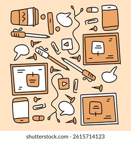 office business set vector design for business resources
