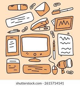 office business set vector design for business resources