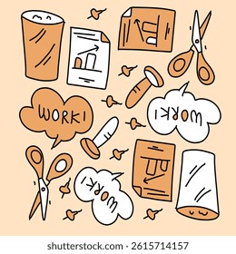 office business set vector design for business resources