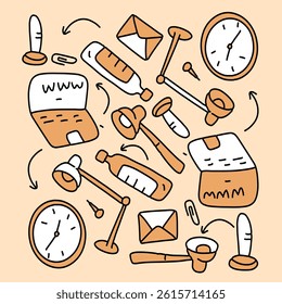 office business set vector design for business resources