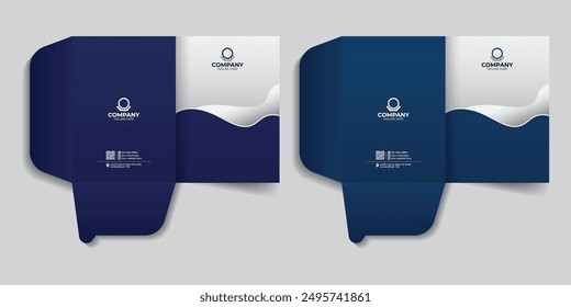 Office and business stationery report cover template, Office file folder for your business documents, Creative dark blue gradient color variation
