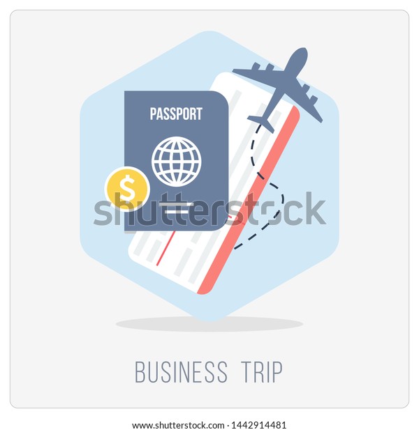 Office Business Trip Icon Concept Stock Vector Royalty Free 1442914481