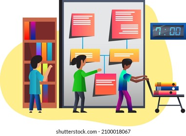 Office business vector art illustration design