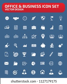 Office and business vector icon set