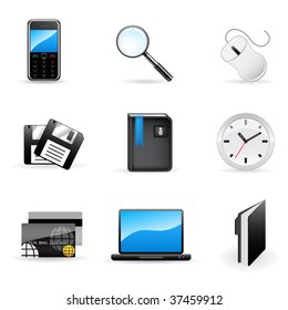 Office and business vector icons set
