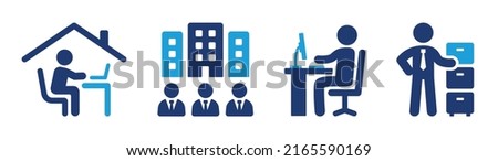 Office business worker vector icon set.