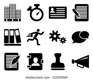 Office and bussines icon set. Vector illustration.