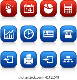 Office  button set. Vector illustration.