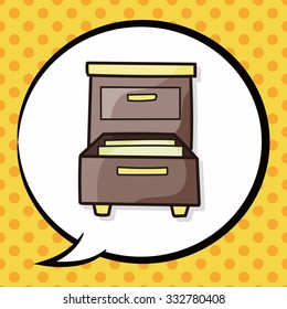office cabinet doodle, speech bubble