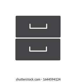 office cabinet drawer furniture supply vector illustration silhouette on white background