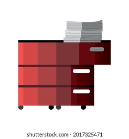 office cabinet file and paperwork isolated
