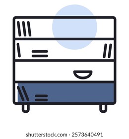 Office cabinet with folders and shelves for document storage organizing vector icon. Graph symbol for furniture, web site and apps design, logo, app, UI