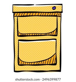 Office cabinet halftone icon hand drawn color vector illustration