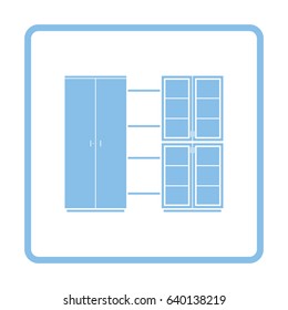 Office cabinet icon. Blue frame design. Vector illustration.