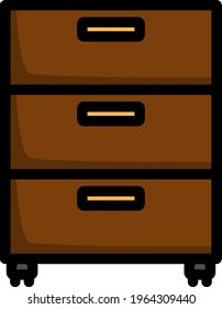 Office Cabinet Icon. Editable Bold Outline With Color Fill Design. Vector Illustration.