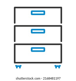 Office Cabinet Icon. Editable Bold Outline With Color Fill Design. Vector Illustration.