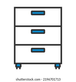 Office Cabinet Icon. Editable Bold Outline With Color Fill Design. Vector Illustration.