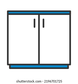 Office Cabinet Icon. Editable Bold Outline With Color Fill Design. Vector Illustration.