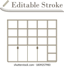Office Cabinet Icon. Editable Stroke Simple Design. Vector Illustration.