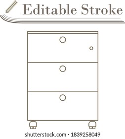 Office Cabinet Icon. Editable Stroke Simple Design. Vector Illustration.