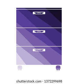Office cabinet icon. Flat color design. Vector illustration.