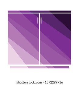 Office cabinet icon. Flat color design. Vector illustration.