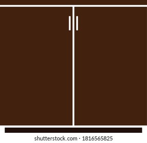 Office Cabinet Icon. Flat Color Design. Vector Illustration.