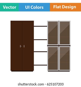 Office cabinet icon. Flat design. Vector illustration.