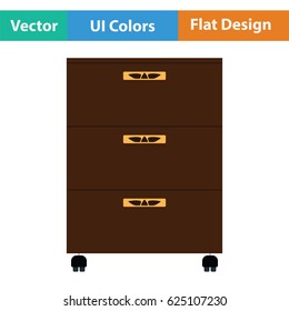 Office cabinet icon. Flat design. Vector illustration.
