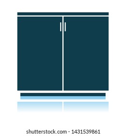 Office Cabinet Icon. Shadow Reflection Design. Vector Illustration.