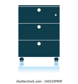 Office Cabinet Icon. Shadow Reflection Design. Vector Illustration.
