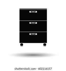 Office cabinet icon. White background with shadow design. Vector illustration.